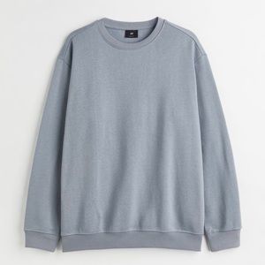 Mens H&M Relaxed Fit Crewneck Sweatshirt - Stone Grey - Size Medium